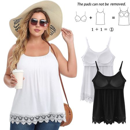 Wear loose lace sleeveless top inside and outside for women